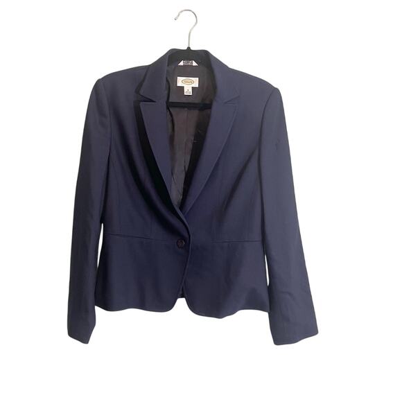 Talbots Jackets & Blazers - Talbots Women's Navy Blue Notch Lapel Collar Long Sleeve Blazer Jacket Size 8